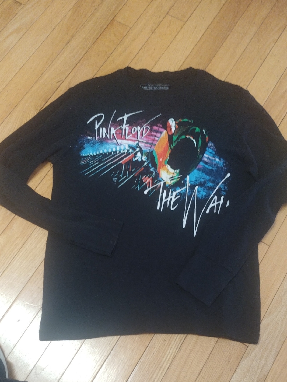 Pink Floyd Black Thermal Graphic Sweatshirt with Multicolor Print